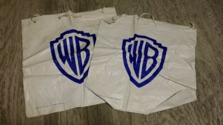 Vintage Set Of 2 Warner Brothers Logo 1990 
