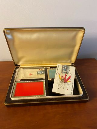 Vintage Brown & Bigelow Playing Cards - 4 Decks in Leather Case 2