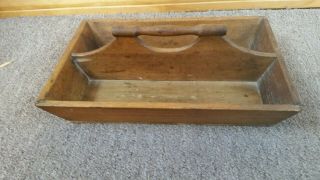 Vintage Wooden Tool Caddy Tray Tote