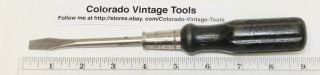 Millers Falls Co.  No.  7777 - 4 In.  Wood Handle Flat Tip Screwdriver / Hand Tool