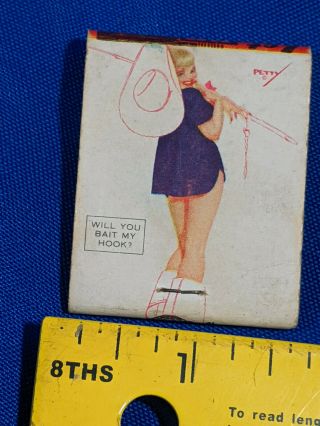 George Petty Pinup Girl Matchbook Cover Will You Bait My Hook Cisne,  Illinois Oil