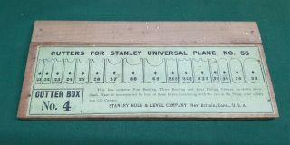 Vintage Blade Box (only) No 4,  Stanley No 55 Combo Plane Irons/cutters Label