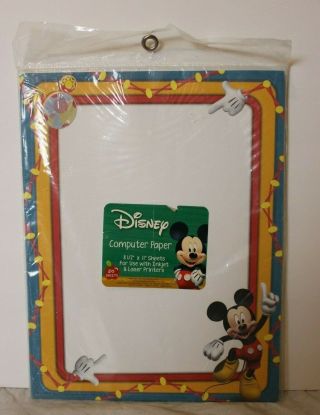 Disney Mickey Mouse Clubhouse Computer Paper 50 Sheets 8 1/2 " X 11 " Nip
