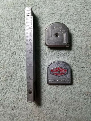 Vtg Lufkin Metal Folding Ruler,  Lufkin Tape & Walsco Metal Tape Usa