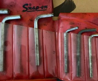 Vintage Snap On 11 Piece Standard Allen Wrench Set C - 154 L Shaped Soft Case 3