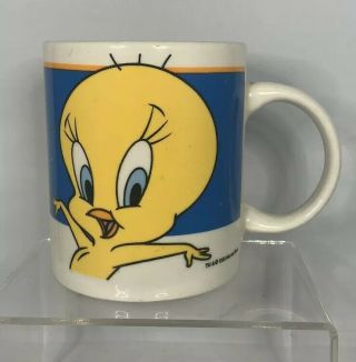 Vintage 90s Y2k Warner Bros Looney Tunes Tweety Bird Coffee Tea Mug Cup Yellow