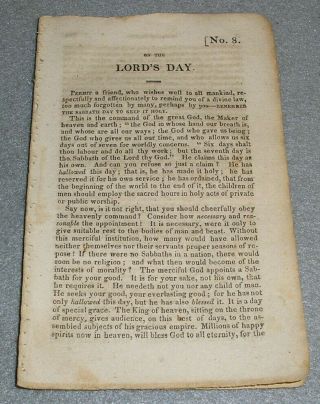 Antique Book American Tract Society The Lords Day Bulletin No.  8 Pamphlet 1820s