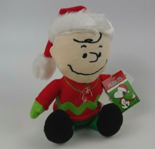 Nwt Peanuts Charlie Brown Musical Santa Christmas Plush Toy Decor Collectible