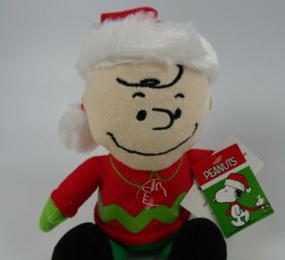 NWT Peanuts Charlie Brown Musical Santa Christmas Plush Toy Decor Collectible 2