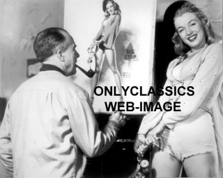 1948 Pinup Artist 8x10 Photo Sexy Marilyn Monroe Painting On Canvas Cheesecake