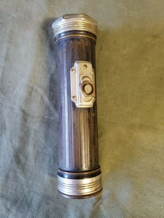 Vintage Eveready Brass Body Flashlight W/fisheye Lens
