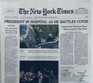 Oct 3,  2020 Ny Times President Trump Hospitalized Battling Virus