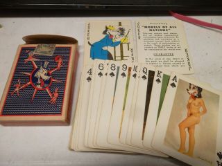 Vintage Models Of All Nations Nude Risque Playing Cards - Estate Find