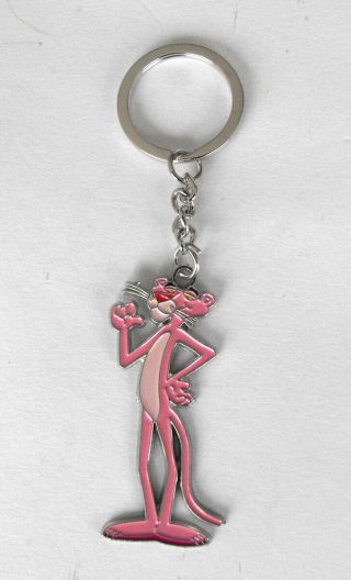 Rare The Pink Panther Metal Keychain On Card 2017