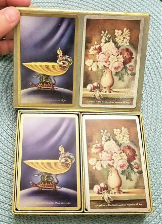 Vtg Congress 606 Double Deck Playing Cards Met Museum Of Art Cellini Gobelins