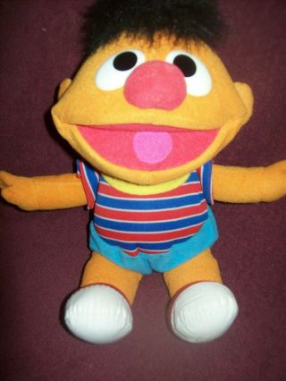 Sesame Street Tickle Me Ernie - 12 Inches - Tyco 1996 - Laughs,  Vibrates & Talks