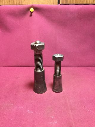 2 Screw Jacks Adjustable Machinist Stands,  Vintage,  3 " & 4 "