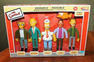 2003 The Simpsons Springfield Nuclear Power Plant Bendable Figure Set -