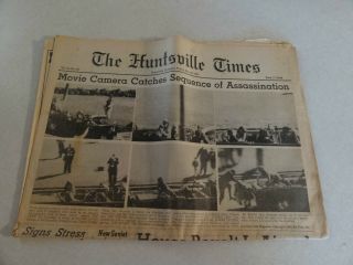 Newspaper The Huntsville Times Nov 29th 1963 President Kennedy Assassination Mov