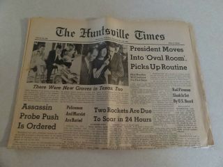 Newspaper The Huntsville Times Nov 26th 1963 President Kennedy Assassination Ne
