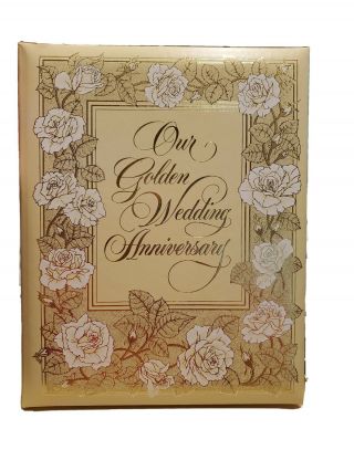 Vintage 1982 Our Golden Wedding Anniversary Hallmark Guest Book/album Nos Prop
