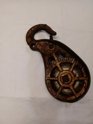 Vintage Antique F.  E.  Myers Cast Iron H536 - H537 Block Tackle/ Pulley