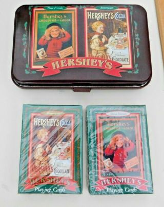 Hershey Playing Cards (2 Decks) In Collectible Tin Limited Edition 1997