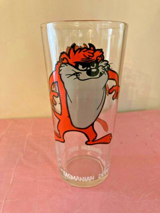 Looney Tunes Tazmanian Devil Warner Bros Taz Pepsi 6 " Glass Cup Vtg 1973