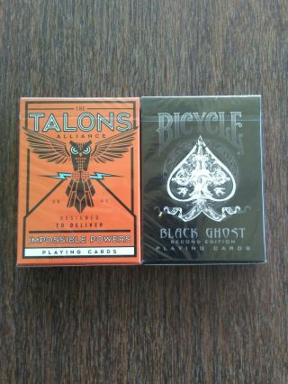 Talons Playing Cards & Bicycle Black Ghost Deck (ellusionist)