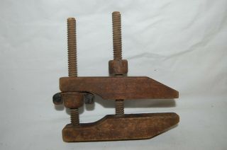 Unusual Antique Small Wooden Carpenters Clamp