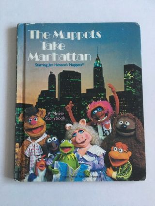 Vintage 1984 The Muppets Take Manhattan Hardcover Book Jim Henson Frank Oz Film