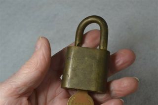vintage Hurd Marine anchor padlock 2 keys brass 3