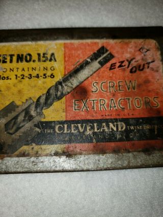 VINTAGE EZY - OUT SCREW EXTRACTOR SET NO.  15A THE CLEVELAND TWIST DRILL CO 3