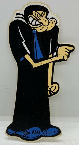 Vintage Nos Popeye The Sailor Man Collectible 1972 Sea Hag Vinyl Decal Sticker