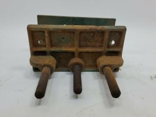Vintage LH & F Wood Work Carpentry Table Metal Bench Vise Clamp No.  166 G1 3