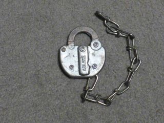 Steel Antique Lock - Key Hole Cover Has Adlake - Pc 76 - 76 On Back Rivet