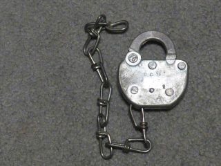 Steel Antique LOCK - key hole cover has ADLAKE - PC 76 - 76 on back rivet 3