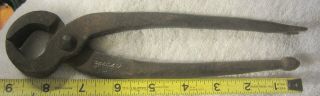 Antique Vintage Horse Hoof Nippers Theile 9 " Blacksmith Farrier Pliers Pry Bar