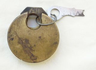 Early all Brass 6 Lever Champion Padlock and key 2