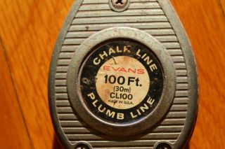 Vintage Evans Chalk Line Plumb Line CL - 100,  Elizabeth Jersey, 2