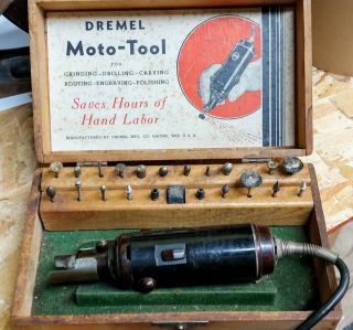 Vintage Dremel No.  2 Moto - Tool W/ Bits & Wood Box -