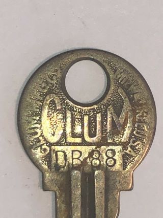 Vintage CLUM MFG Dodge Brothers Ignition Key DB88 Milwaukee Vintage Auto Key 3