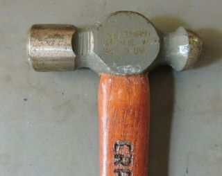 Vintage 4 oz.  CRAFTSMAN Ball Peen Pein Hammer 38461 W/ Wood Handle 2