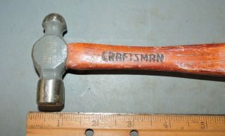 Vintage 4 oz.  CRAFTSMAN Ball Peen Pein Hammer 38461 W/ Wood Handle 3