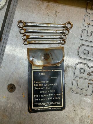 Vintage Sears Craftsman " V " Series 9 - 4379 4 Piece Midget Box End Wrench Set