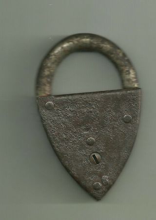 Shield shaped old Miller padlock lock MALTA no key 2