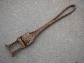 Brown Fence Company - Antique Cast Iron Barbed Wire Fence Stretcher Farm Tool Gd
