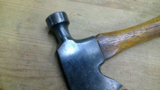 Vintage COLLINS Carpenter ' s Half Hatchet Axe with Nail Puller Hammer 3