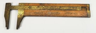 Vintage Antique Stanley No.  136 1/2 Boxwood & Brass 5 " Extendable Ruler Caliper