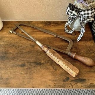 Vintage Handsaw And Irwin Flathead Screwdriver Wooden Handles